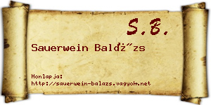 Sauerwein Balázs névjegykártya